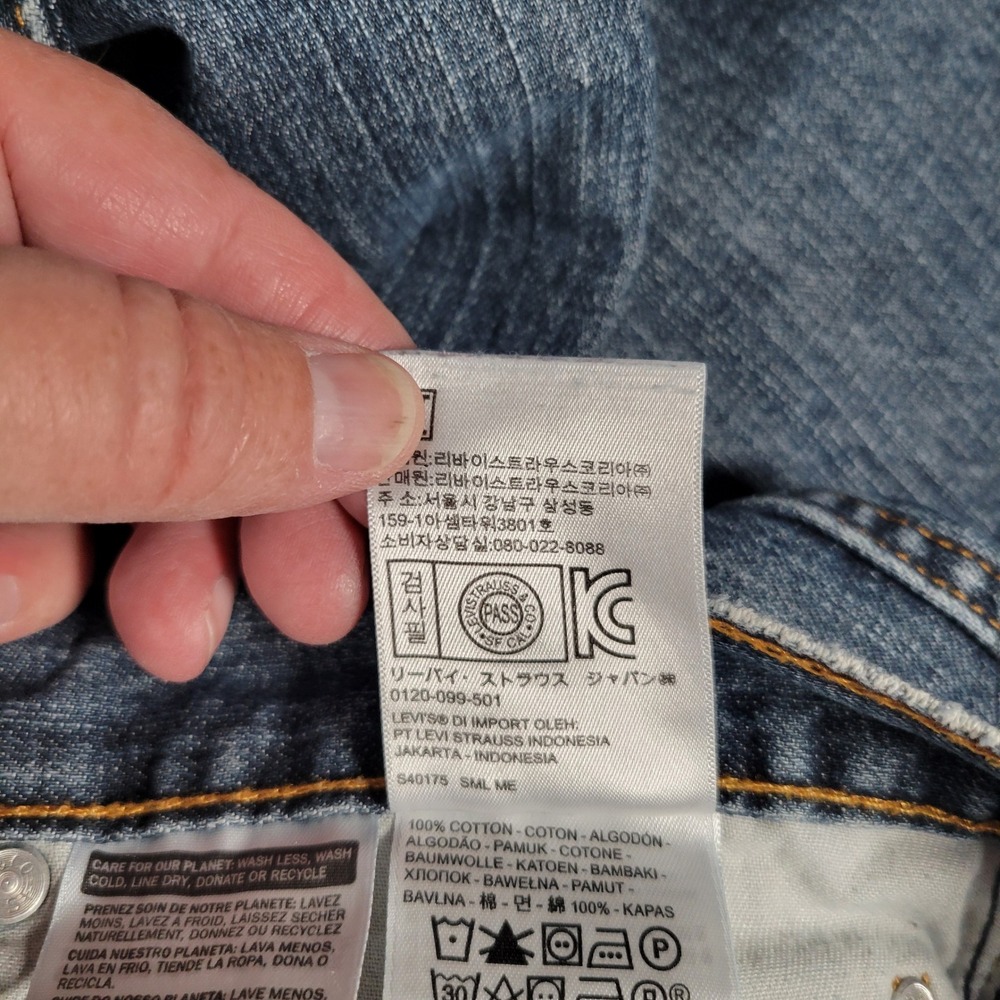 Levis 505 Regular Fit Jeans‎ Mens 36x32 Blue Medium Wash Straight Leg Denim - Picture 10 of 16